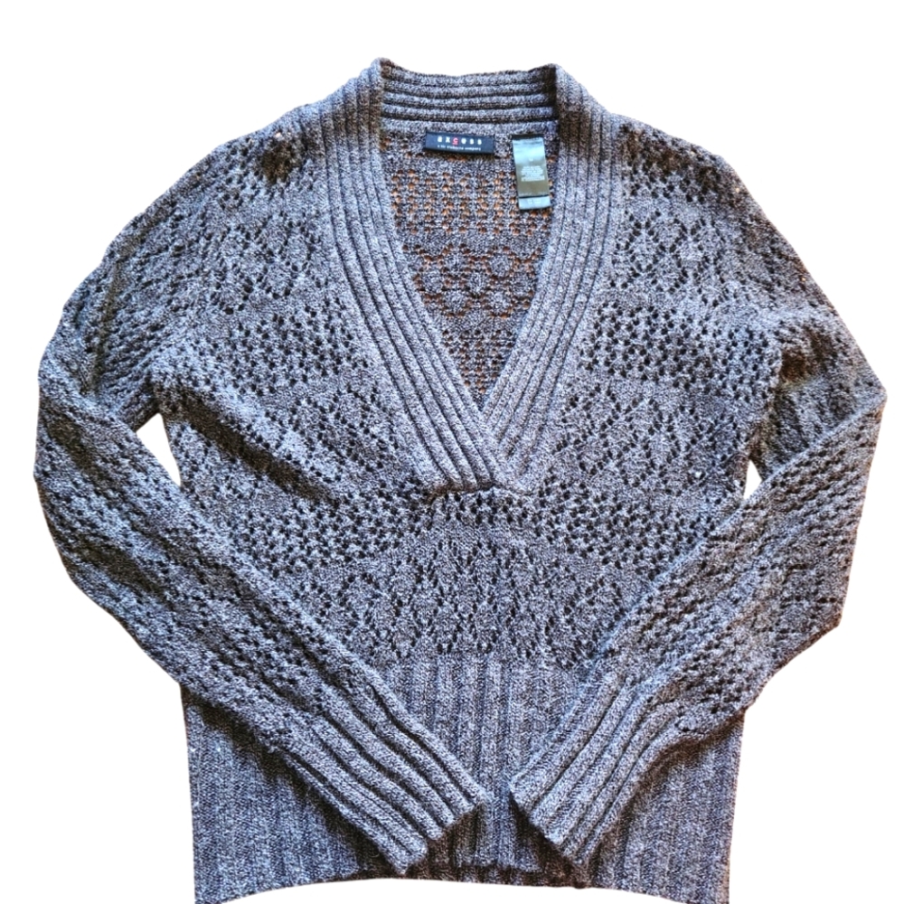 B2G1 FREE! Grey V Neck Knit Pullover Sweater